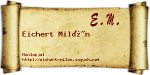 Eichert Milán névjegykártya