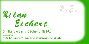 milan eichert business card